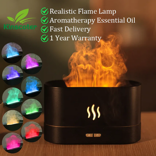 Kinscoter Air Humidifier, Mist Maker Fogger Led Flame Lamp Diffusor